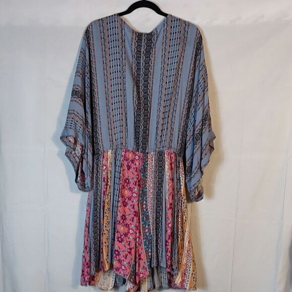 Cute in Calico Multicolor Kimono Sleeve Romper - Picture 6 of 9